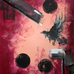 Obraz 7 – Vrána, akryl na plátně, 90 × 120 cm