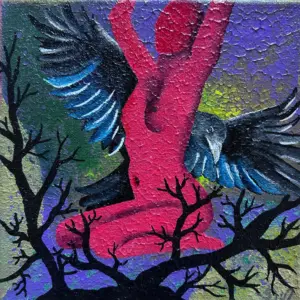 Obraz 821 – mini, akryl na plátně, 20 × 20 cm