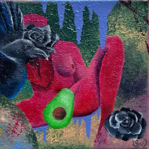 Obraz 935 – mini, akryl na plátně, 20 × 20 cm