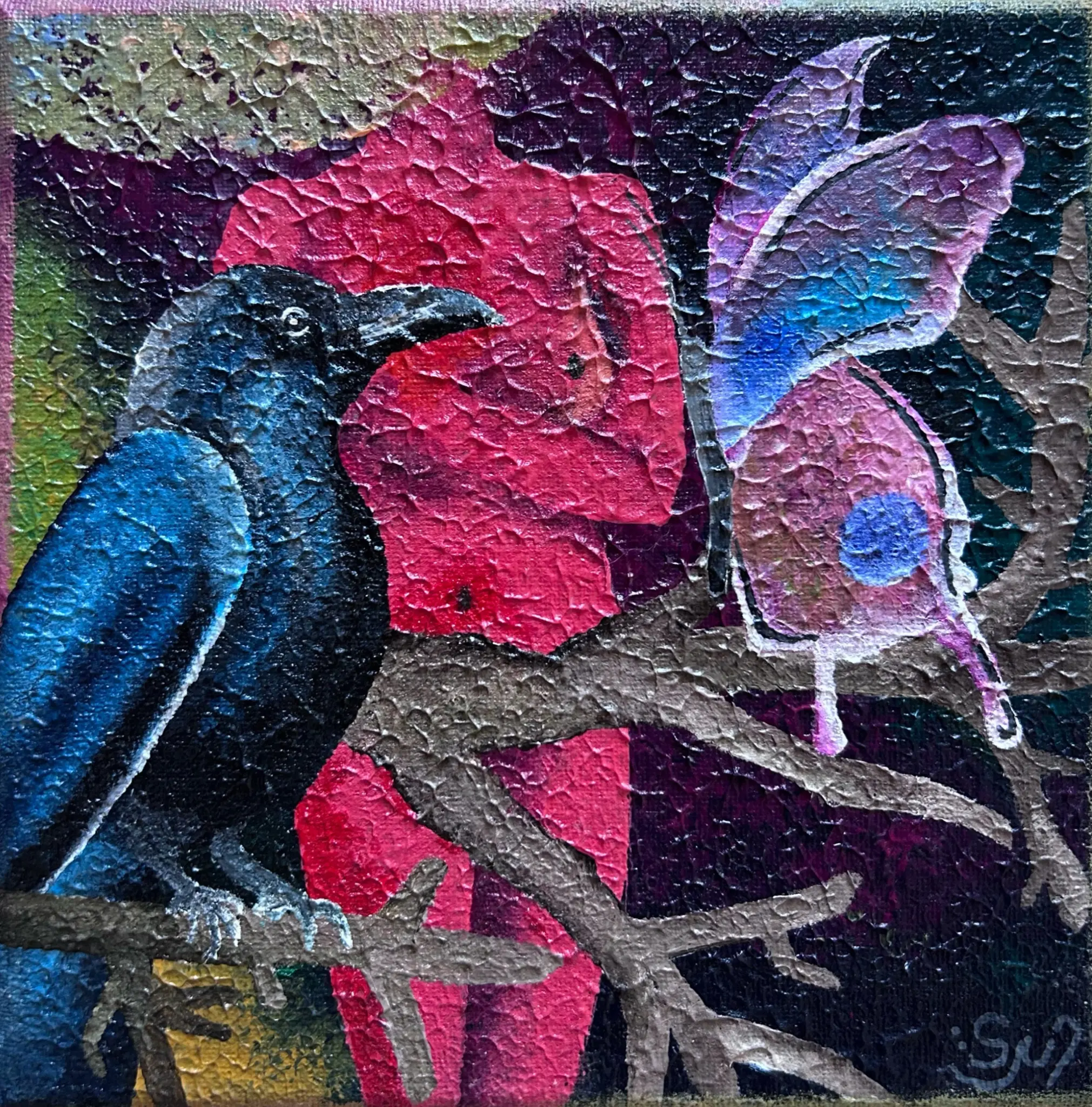 Obraz 996 – mini, akryl na plátně, 20 × 20 cm