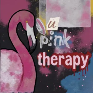 Vinylová samolepka Pink Therapy – plameňák s nápisem Pink Therapy